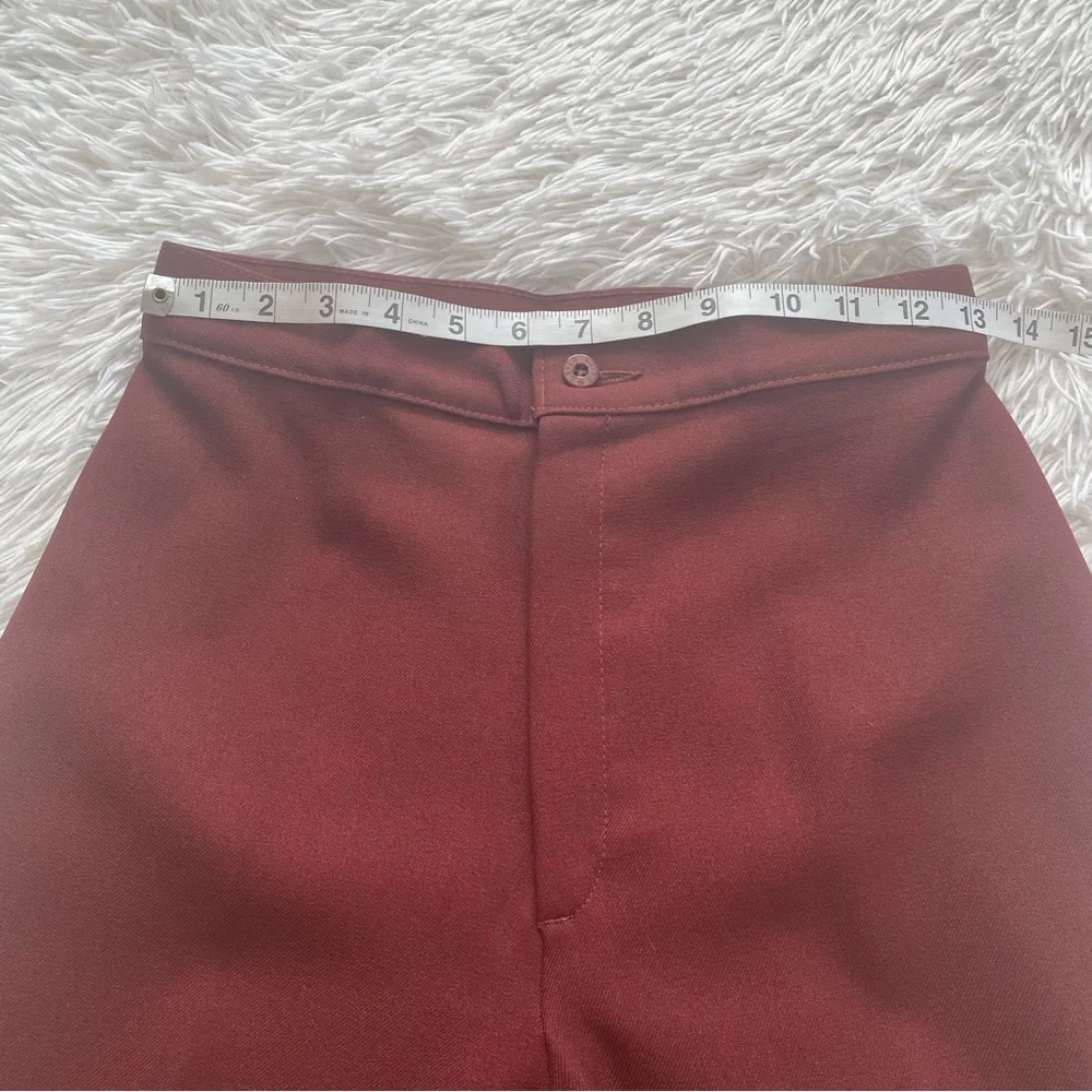 Vintage 60s Levi Strauss & Co Pants Trousers High Waisted Burgundy Maroon Mod - Picture 4 of 11